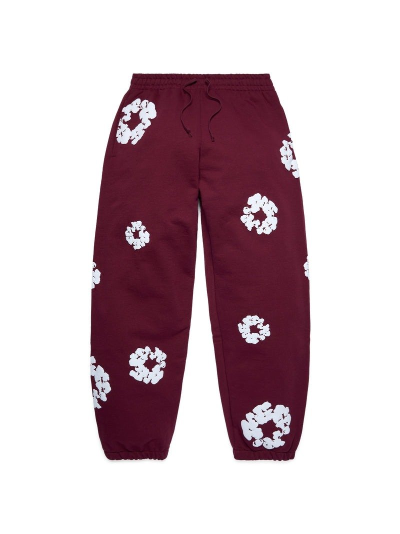 Cotton Wreath Sweatpants Burgundy Cotton Wreath Sweatpants Burgundy